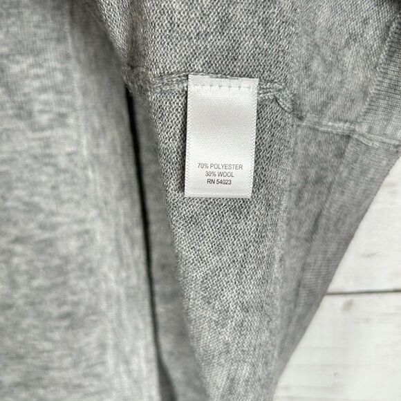 Banana Republic Jeweled Bling Collar Poly Wool Grey Open Cardigan Size S - Picture 9 of 9